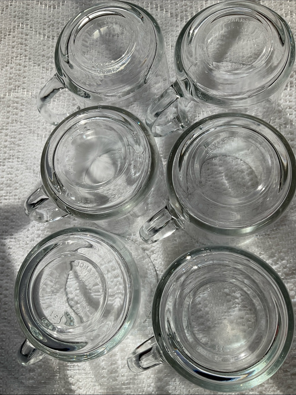 Clear Glass France Cappuccino Coffee Mugs Set of 6 - Picture 7 of 8